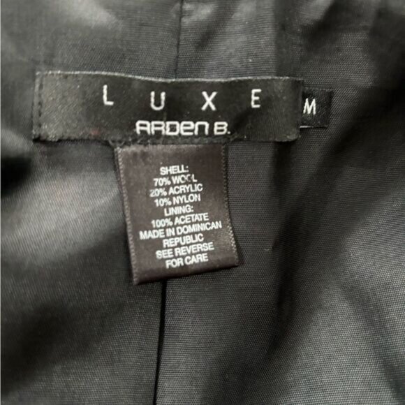 Arden B Luxe black and white tweed coat faux leather trim women’s‎ size M - Picture 2 of 7